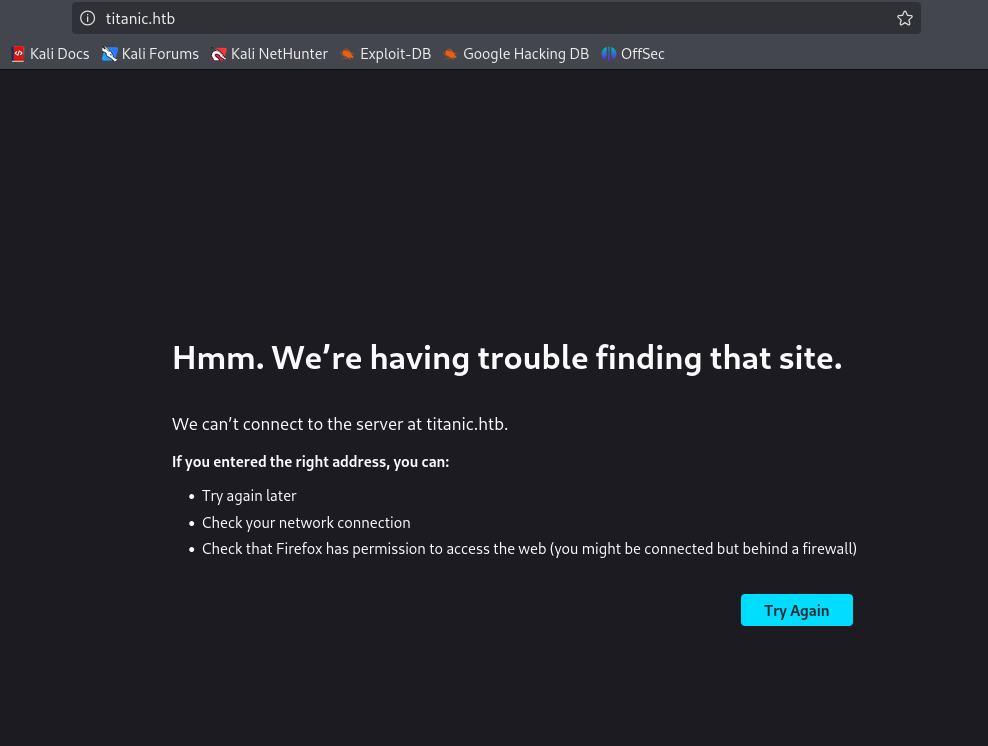 Titanic Unresolved Landing Page
