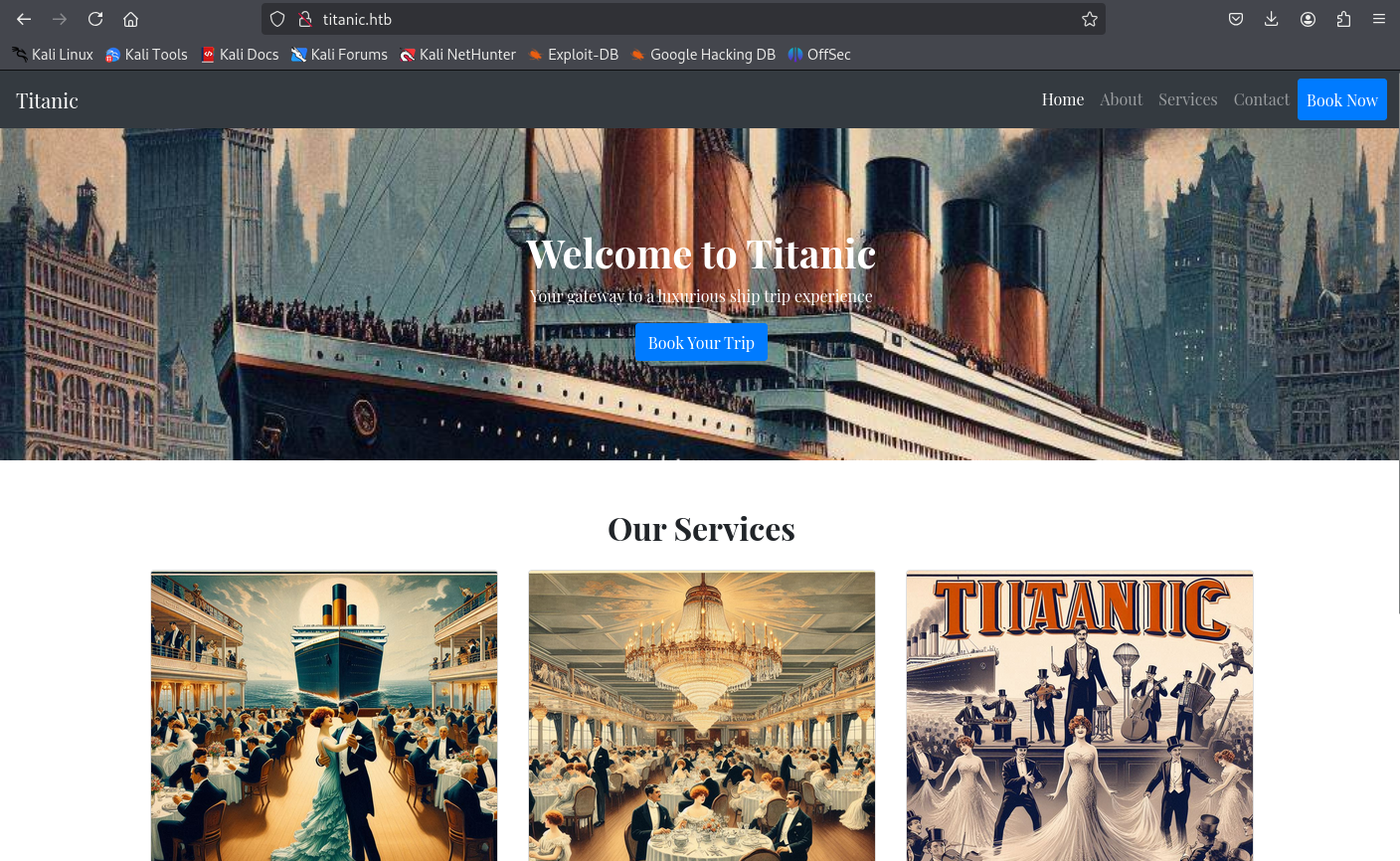 Titanic Resolved Landing Page