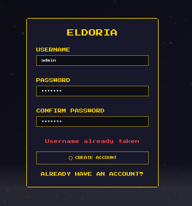 Admin account creation